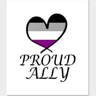 Proud Ally LGBT Gay Pride Month Asexual Flag Posters and Art